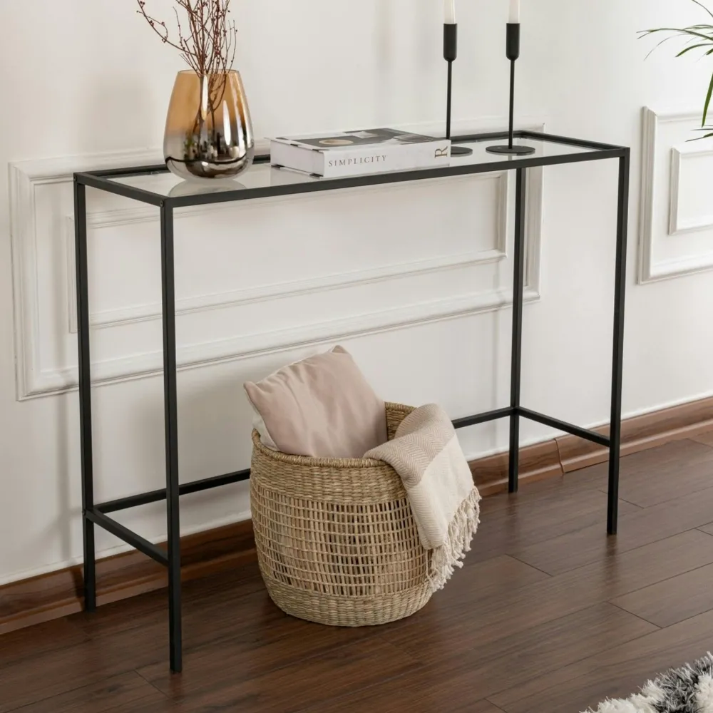 Sellettes En Métal|Tables D'Appoint Rondes|TULUM Table gigogne en verre - cadre doré (lot de 3) ⌀80 cm