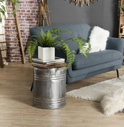 Tables Basses Gigognes| Table gigogne ronde en métal doré (lot de 2)