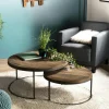 Tables Basses Gigognes|Swing Table gigogne ronde teck recyclé (2 pièces)