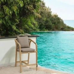 Tables Hautes De Jardin|IBIZA Table haute jardin en bois d'acacia 210 cm