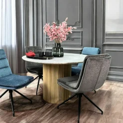 Univers Déco·Scandinave Hygge|Tables À Manger Rectangulaires|MASSA Table marbre et bois 200 cm