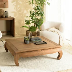 Tables Basses Carrées|Swing Table opium teck recyclé décor mosaïque