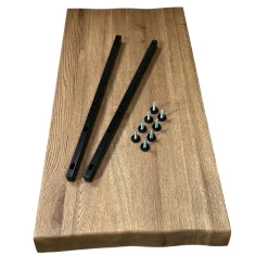 Tables À Manger Rectangulaires|Tables À Manger En Chêne|PALERME Table pied central en chêne brun avec bords naturels 200 cm