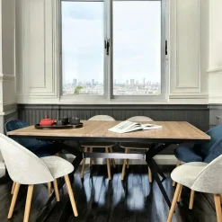 Tables À Manger En Chêne|Tables À Manger Extensibles|PALERME Table rectangulaire extensible en chêne blanc 220 cm