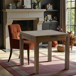 Tables À Manger Carrées|Tables À Manger En Bois|Helena Table repas extensible hévéa 80/144cm