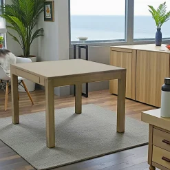 Tables À Manger Carrées|Tables À Manger Extensibles|Olga Table repas extensible hévéa 100/176cm (ouverture Papillon)