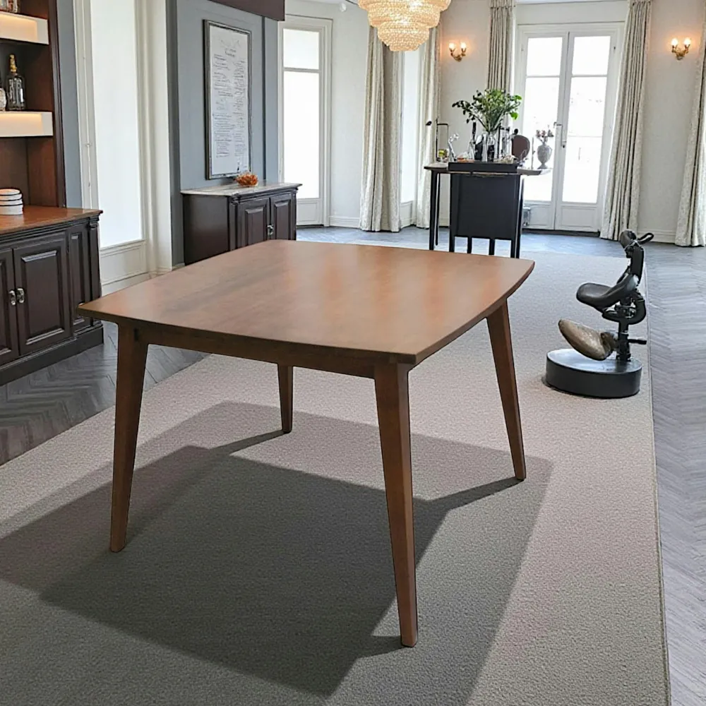 Tables À Manger Vintage|Tables À Manger Carrées|Sixties Table repas hévéa carrée 100cm