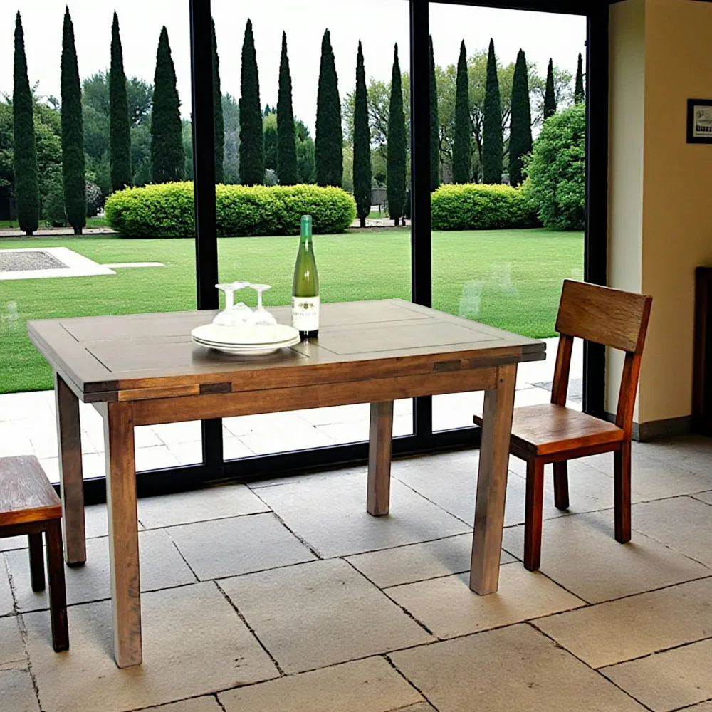 Tables À Manger Extensibles|Tables À Manger En Bois|Tradition Table repas italienne hévéa 125-195cm