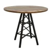 Tables À Manger Industrielles|Tables À Manger Rondes|Loft / Loft Colors Table ronde en Hévéa recyclé coloré et pieds métal façon "Tour Eiffel" D90xH76cm LOFT COLORS