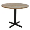 Tables À Manger Industrielles|Tables À Manger Rondes|Loft / Loft Colors Table ronde en Hévéa recyclé coloré et pieds métal en croix D90xH76cm LOFT COLORS