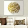 Tableaux / Toiles| Tableau abstrait blanc et or – sphère texturée