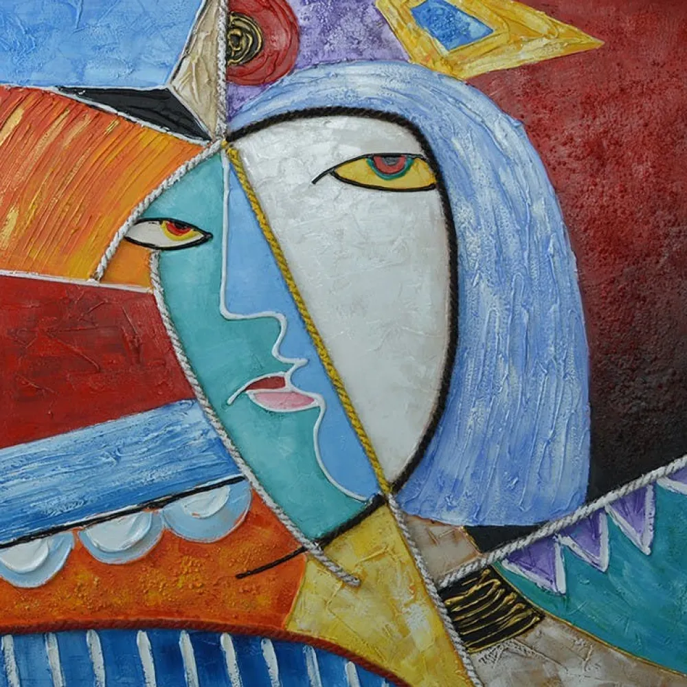 Tableaux / Toiles| Tableau abstrait visage déconstruit 100x100