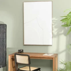 Tableaux / Toiles| Tableau beige formes géométriques en relief 83 x 123 cm