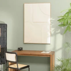 Tableaux / Toiles| Tableau blanc abstrait formes en relief 83 x 123 cm