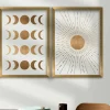 Tableaux / Toiles| Tableau décoratif doré soleil et lune – cadre (set de 2)