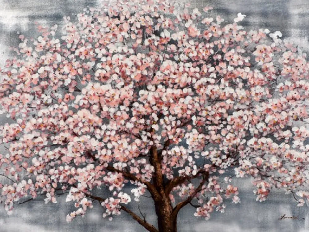 Tableaux / Toiles| Tableau nature cerisier en fleurs tons doux