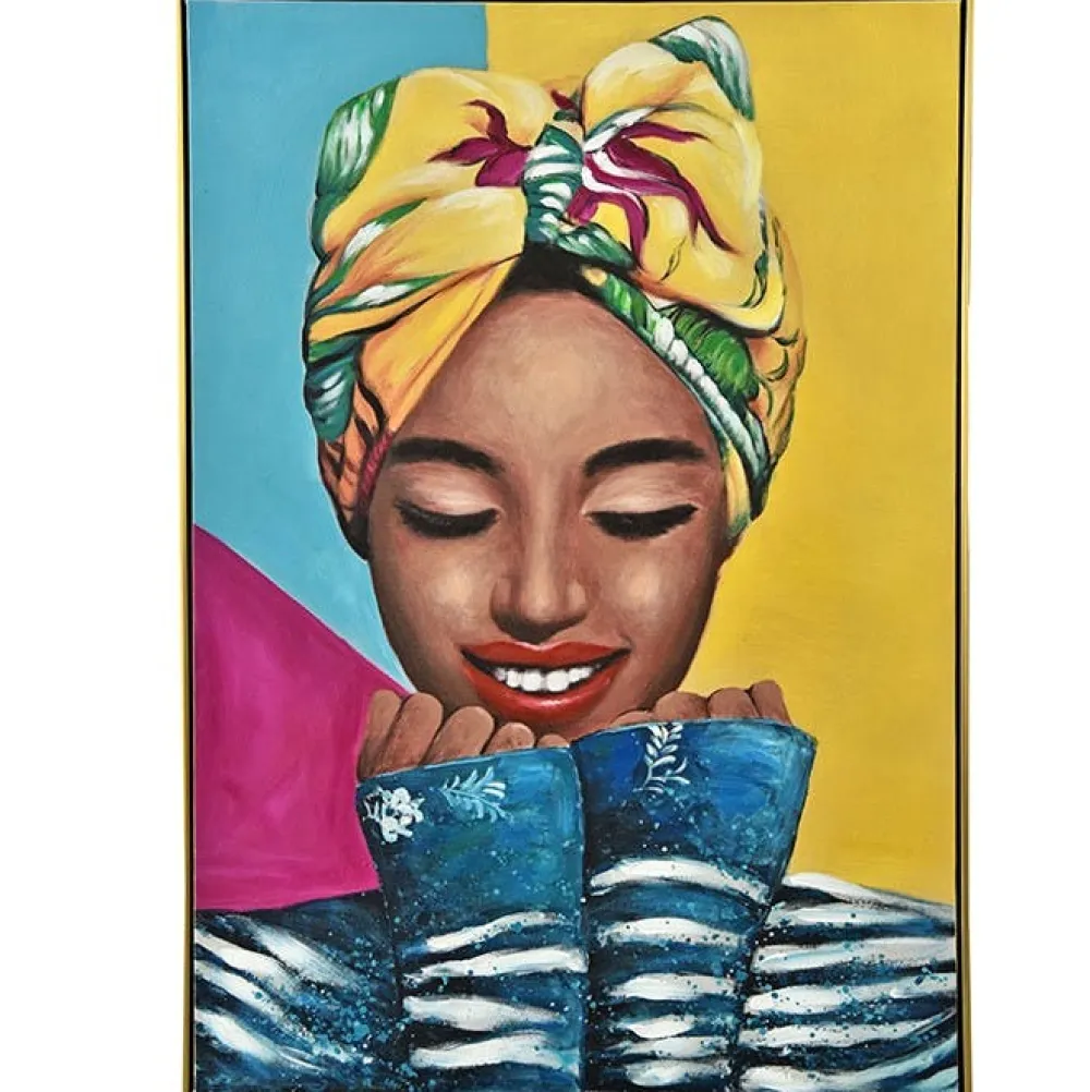 Tableaux / Toiles| Tableau pop art femme avec coiffe