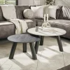 Univers Déco·Design Contemporain|Tables Basses Gigognes|GALWAY Tables basses céramique 3D gris clair & foncé (x2)