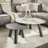Univers Déco·Design Contemporain|Tables Basses Gigognes|GALWAY Tables basses design céramique 3D gris clair & foncé (x2)