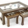 Tables Basses Gigognes|Maori Tables gigognes rectangulaires (lot de 3) hévéa 110x70x45cm