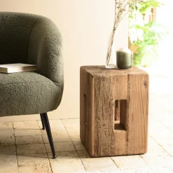 Univers Déco·Maison De Campagne|Bouts De Canapé En Bois|DENVER Tabouret / bout de canapé pin recyclé