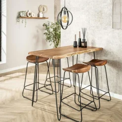 Chaises Bouclettes|Melbourne Tabouret de bar beige en bouclette (lot de 2)