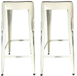 Chaises De Bar Industrielles|LEEDS Tabouret de bar bleu (lot de 2)