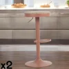 Univers Déco·Loft Industriel|Chaises De Bar Industrielles|LEEDS Tabouret de bar réglable métal terracotta (lot de 2)