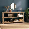 Consoles En Bois|Consoles En Bois|MARFA Étagère console effet bois clair 150 cm - 3 niveaux