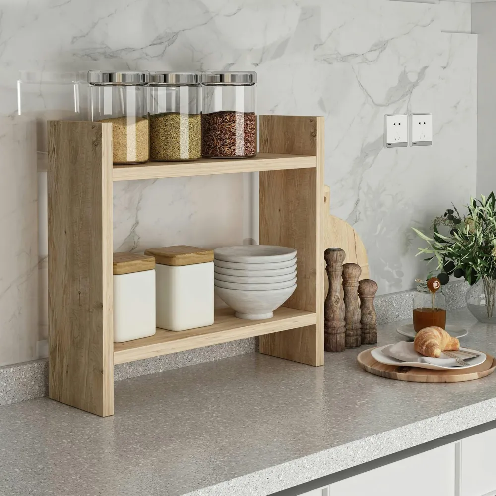 Consoles En Bois|Consoles En Bois|MARFA Étagère console effet bois clair 150 cm - 3 niveaux