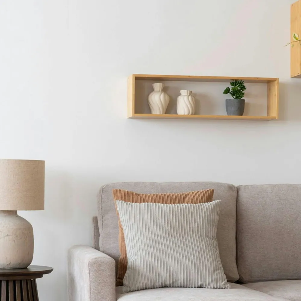 Meubles De Salon·Etagères Murales|Meubles De Rangement·Etagères Murales|MARFA Étagère murale design effet bois clair en zigzag