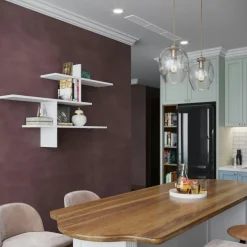 Meubles De Salon·Etagères Murales|Meubles De Rangement·Etagères Murales|MARFA Étagère murale design effet bois gris - 3 plateaux croisés