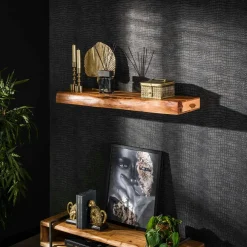 Meubles De Salon·Etagères Murales|Meubles De Rangement·Etagères Murales|MARFA Étagère murale effet bois clair avec retour (lot de 2)