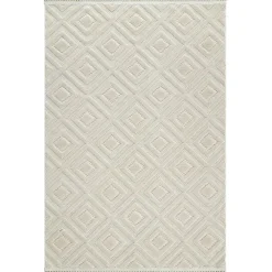 Tapis|Textile·Tapis|ISTANBUL Tapis beige – motif art déco en relief, 120x180 cm