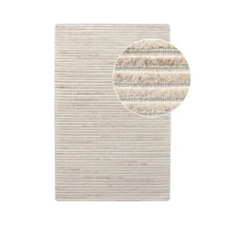 Tapis|Textile·Tapis|FEZ Tapis blanc ivoire en laine tuftée main 160x230 cm