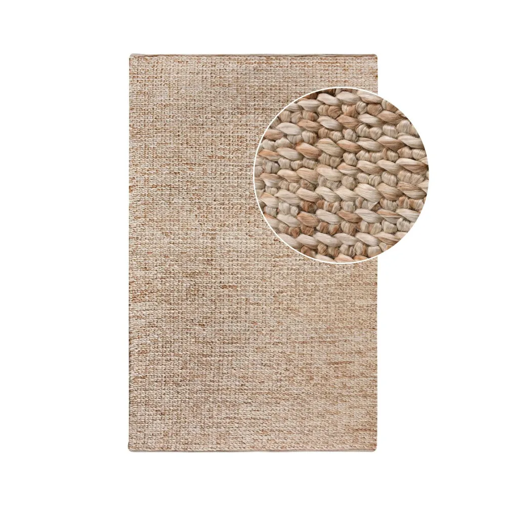Tapis|Textile·Tapis|FEZ Tapis bohème rectangulaire en jute et coton tressé main 160x230 cm