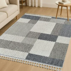 Tapis|Textile·Tapis|ISTANBUL Tapis écru contrasté – motifs graphiques, 160x230 cm