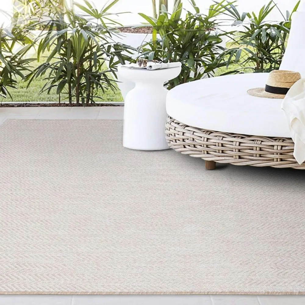 Tapis|Textile·Tapis|ISTANBUL Tapis de salon écru – motif chevron, 200x290 cm