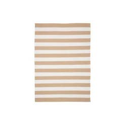 Tapis|Textile·Tapis|MENDOZA Tapis d'extérieur écoresponsable - rayures beige/blanc