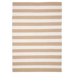 Tapis|Textile·Tapis|MENDOZA Tapis d'extérieur écoresponsable - rayures beige/blanc