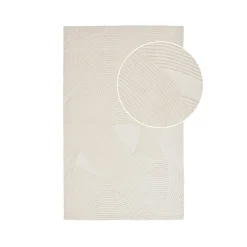 Tapis|Textile·Tapis|FEZ Tapis en laine blanc crème tufté main à motifs contemporains 160x230 cm