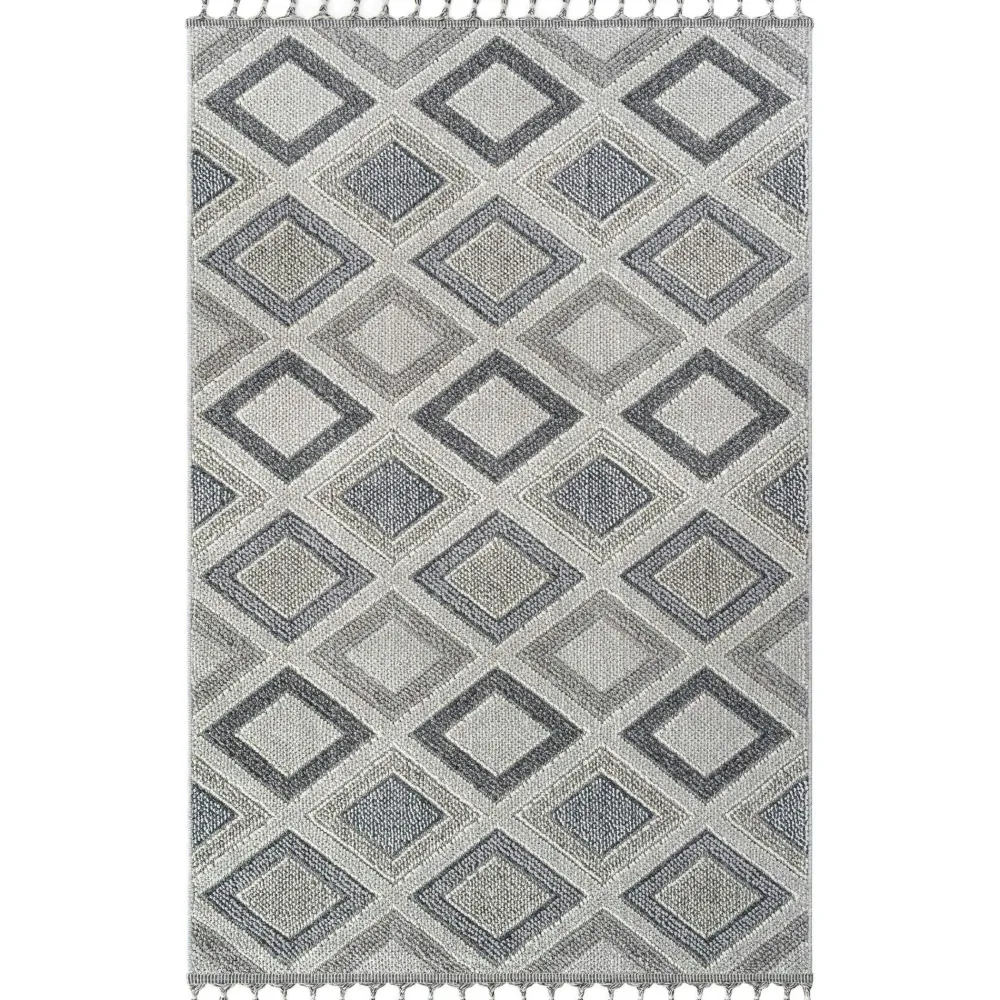 Tapis|Textile·Tapis|ISTANBUL Tapis gris contrasté – losanges, 120x180 cm