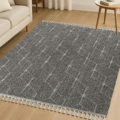 Tapis|Textile·Tapis|ISTANBUL Tapis gris contrasté – losanges, 120x180 cm