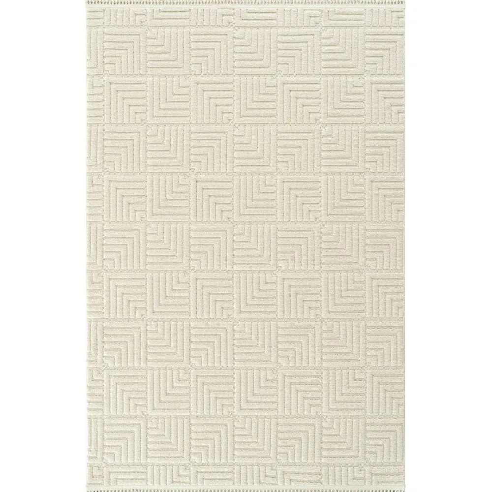 Tapis|Textile·Tapis|ISTANBUL Tapis gris foncé – motif carré, 120x180 cm