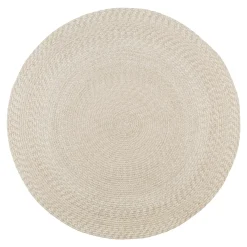 Tapis|Textile·Tapis|MENDOZA Tapis rond d’extérieur en plastique recyclé Ø180 cm - teinte sable