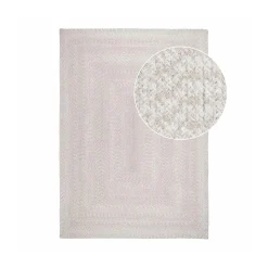 Tapis|Textile·Tapis|MENDOZA Tapis rond d’extérieur en plastique recyclé Ø120 cm - teinte sable