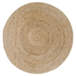 Tapis|Textile·Tapis|FEZ Tapis rond en jute tressée Ø180 cm - style bohème et nature