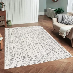 Tapis|Textile·Tapis|ISTANBUL Tapis terracotta – motifs carrés, 120x180 cm