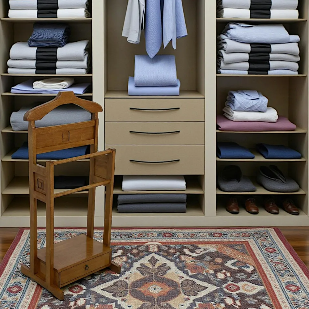 Meubles De Chambre·Valets De Chambre|Tradition Valet de chambre 1 tiroir hévéa 50x36x100cm