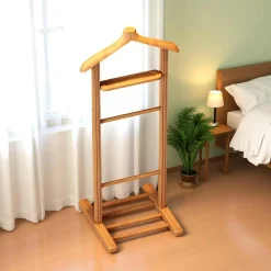 Meubles De Chambre·Valets De Chambre|SITIA Valet de chambre bois clair avec plateau vide-poches